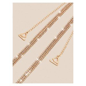 Gold Rhinestone Studded Shoulder Strap (one pair)